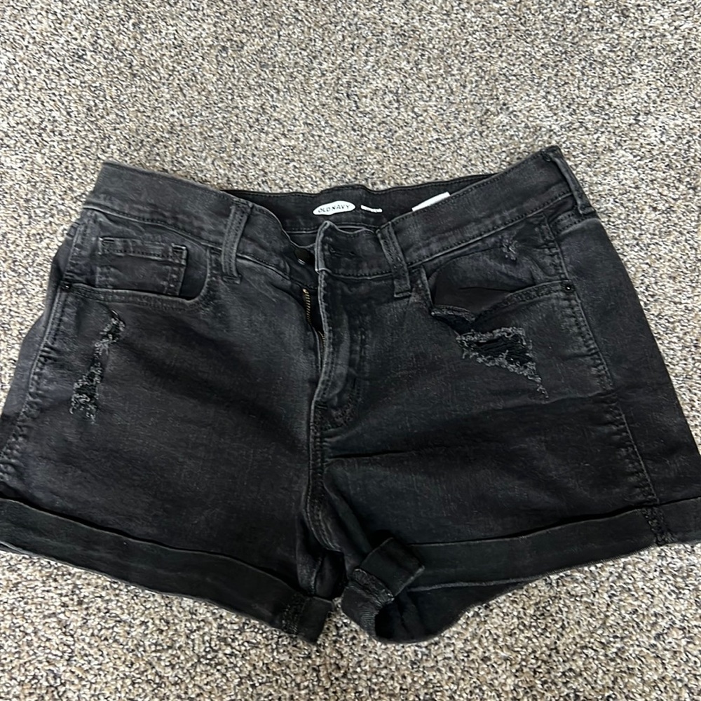 Black jean shorts